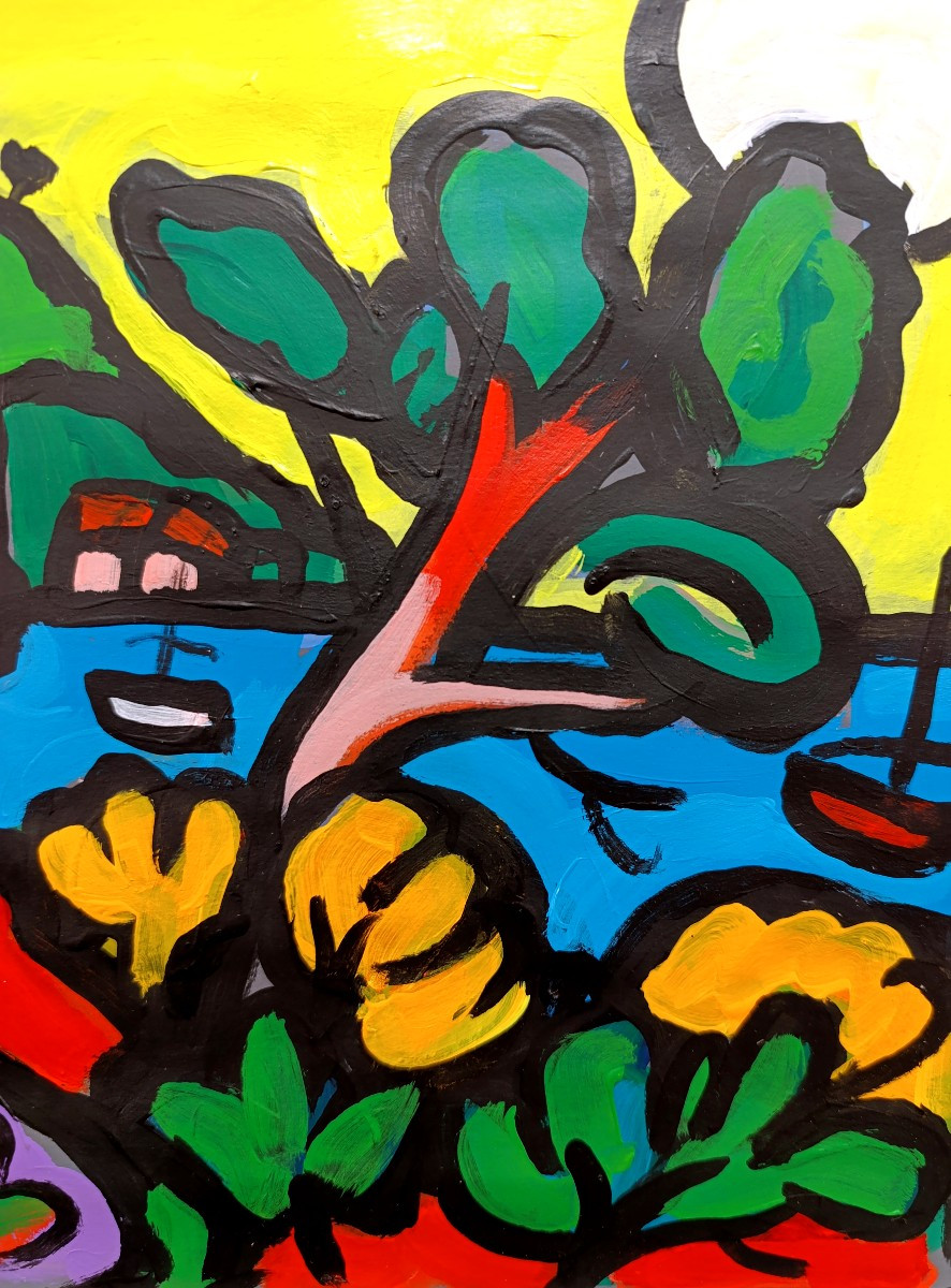 Jacques Pellegrin (1944-2021), le Cap brun, Toulon, Acrylique sur carton, Signée, 1990-photo-3