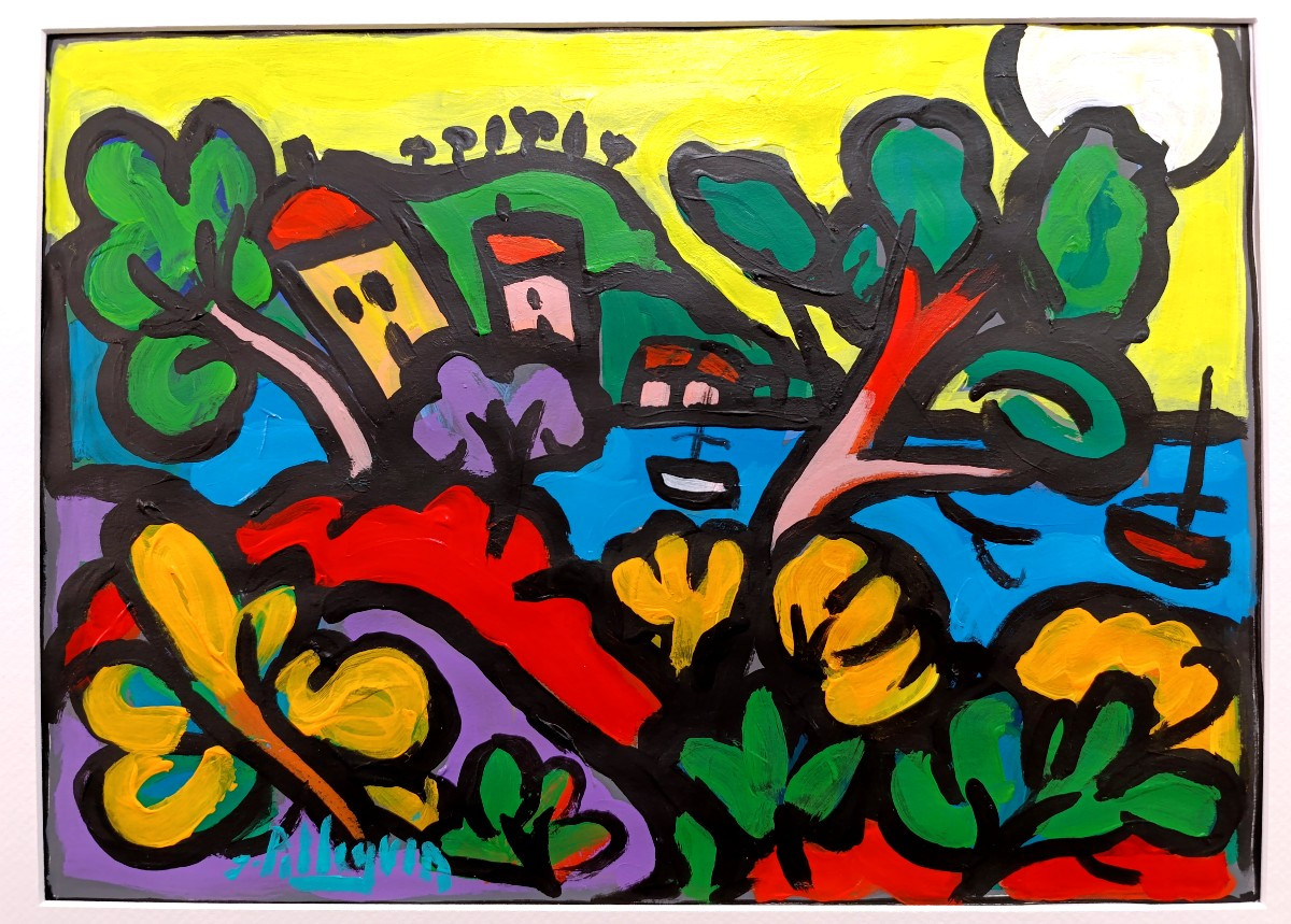 Jacques Pellegrin (1944-2021), le Cap brun, Toulon, Acrylique sur carton, Signée, 1990