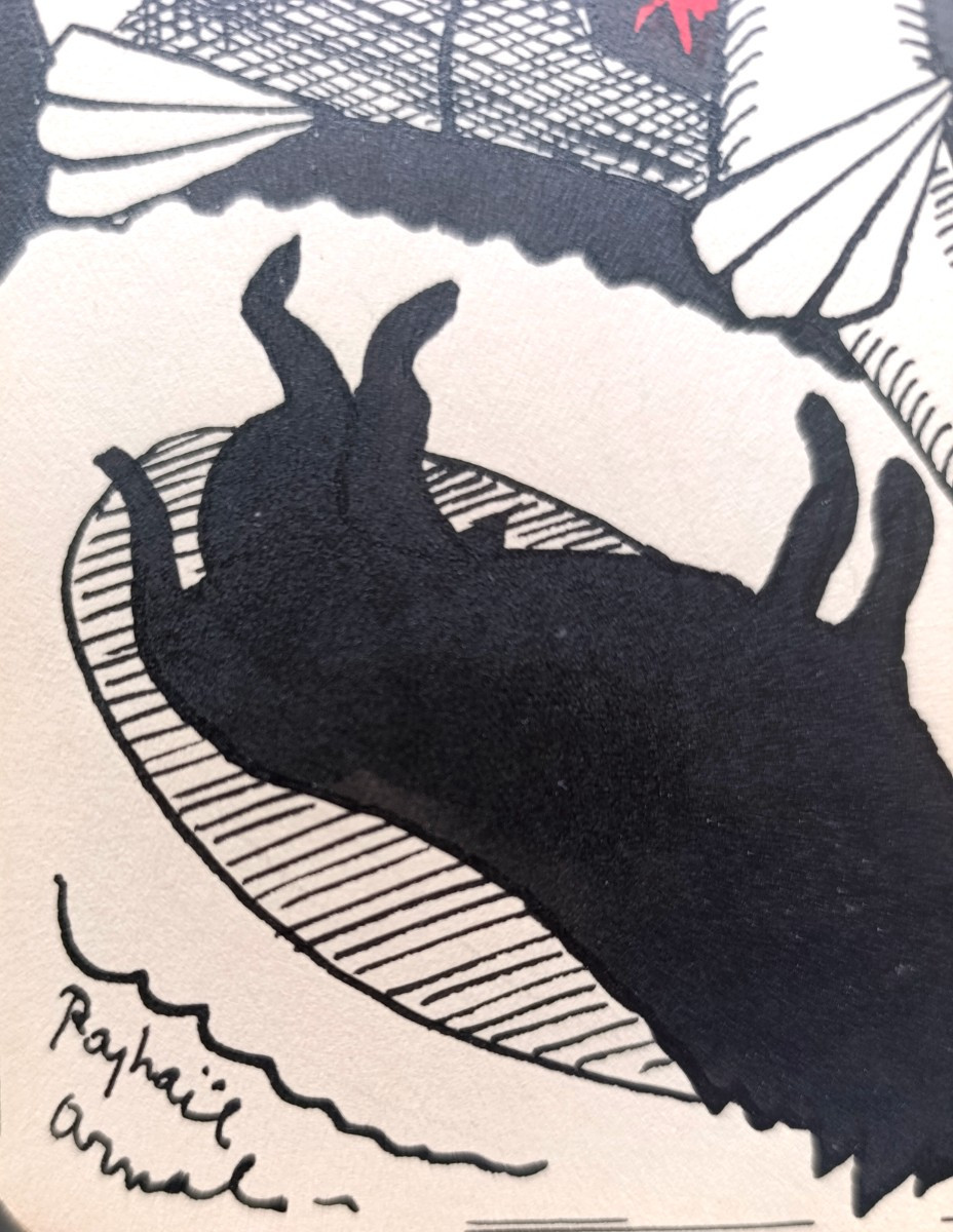 Raphael Arnal (1906-1963), La sacrifice, Encres Sur Papier, Signée, Encadrée,-photo-3