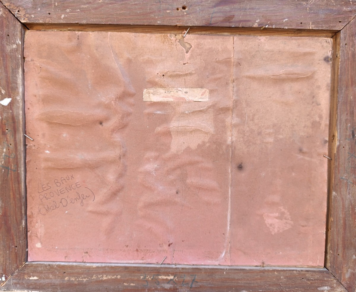 Valere Bernard (1860-1936), Le val d'enfer aux Baux de Provence, huile sur panneau signée-photo-4