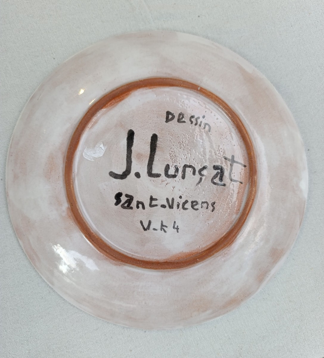 Jean Picart Le Doux (1902-1982), Glazed Ceramic Plate, Signed On The Back, Sant Vicens-photo-3