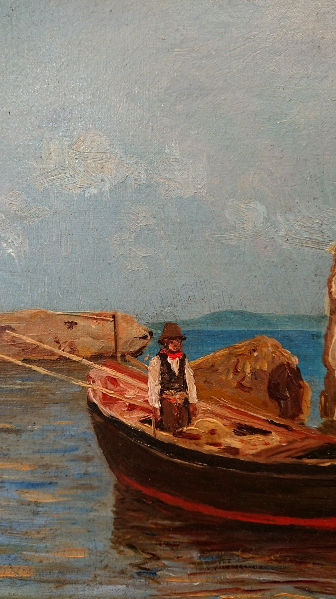 Ecole Provençale XXème, Le jeune pêcheur, Huile Sur Toile, années 30-photo-2