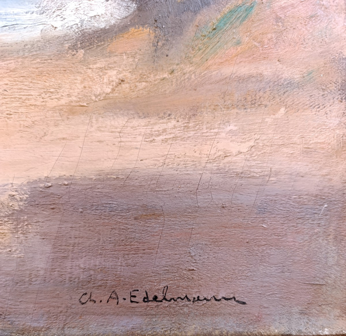 Ch. A. Edelmann (1879-1950), The Beach At Carqueiranne, Oil On Canvas Signed, Framed-photo-4