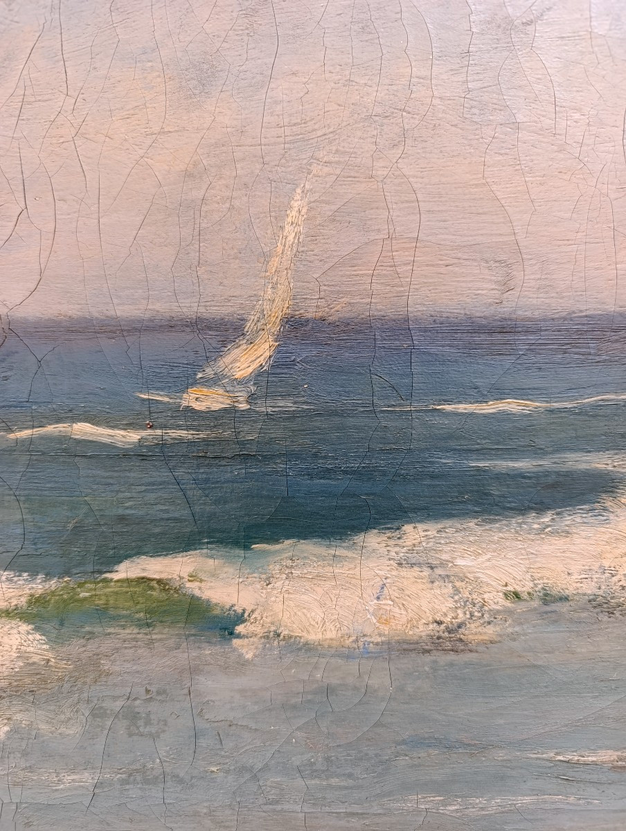 Ch. A. Edelmann (1879-1950), The Beach At Carqueiranne, Oil On Canvas Signed, Framed-photo-1