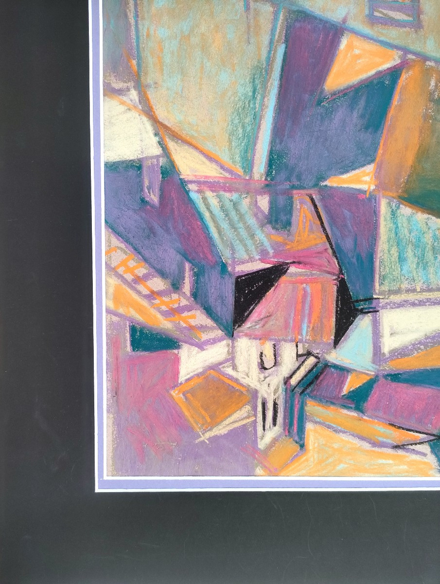 Ghiraudi (20th Century), Provençal Village, St Paul De Vence? Signed, Framed Under Glass-photo-2