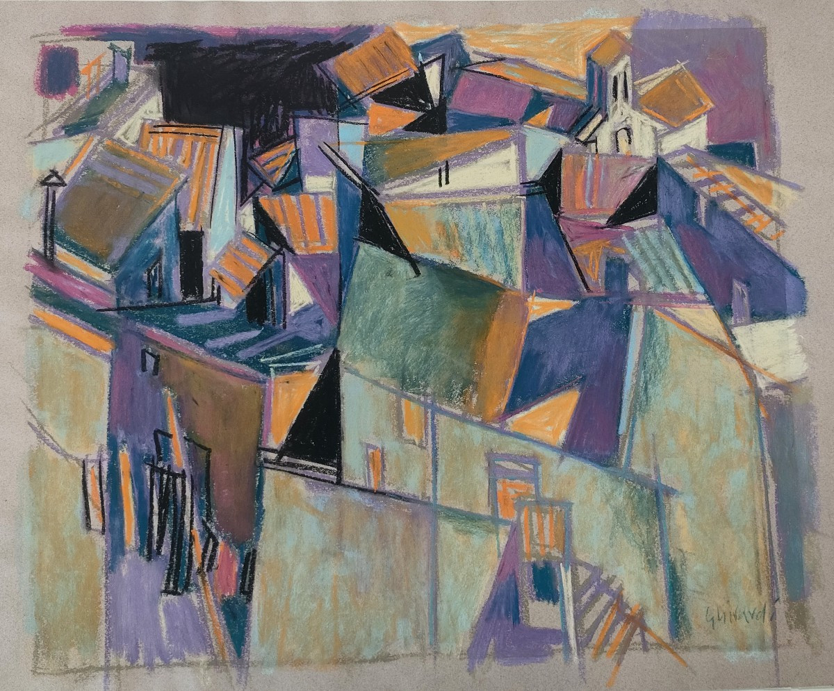 Ghiraudi (20th Century), Provençal Village, St Paul De Vence? Signed, Framed Under Glass-photo-5