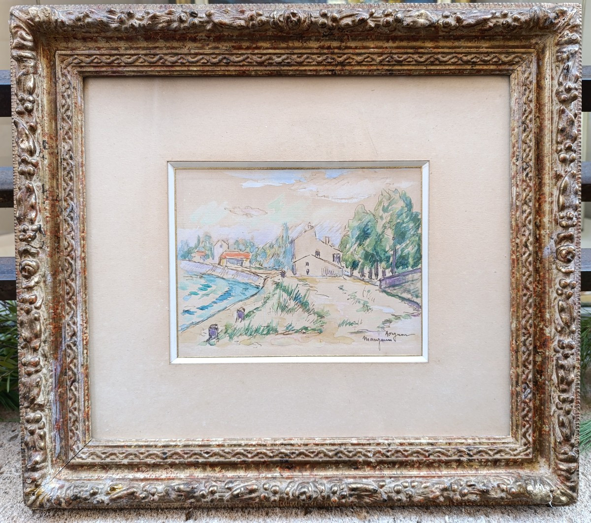 Henri Manguin (1874-1949), Ile de la Barthelasse, Avignon, Aquarelle Sur Papier, Signée, située-photo-1