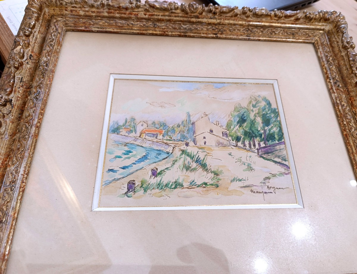 Henri Manguin (1874-1949), Ile de la Barthelasse, Avignon, Aquarelle Sur Papier, Signée, située-photo-2