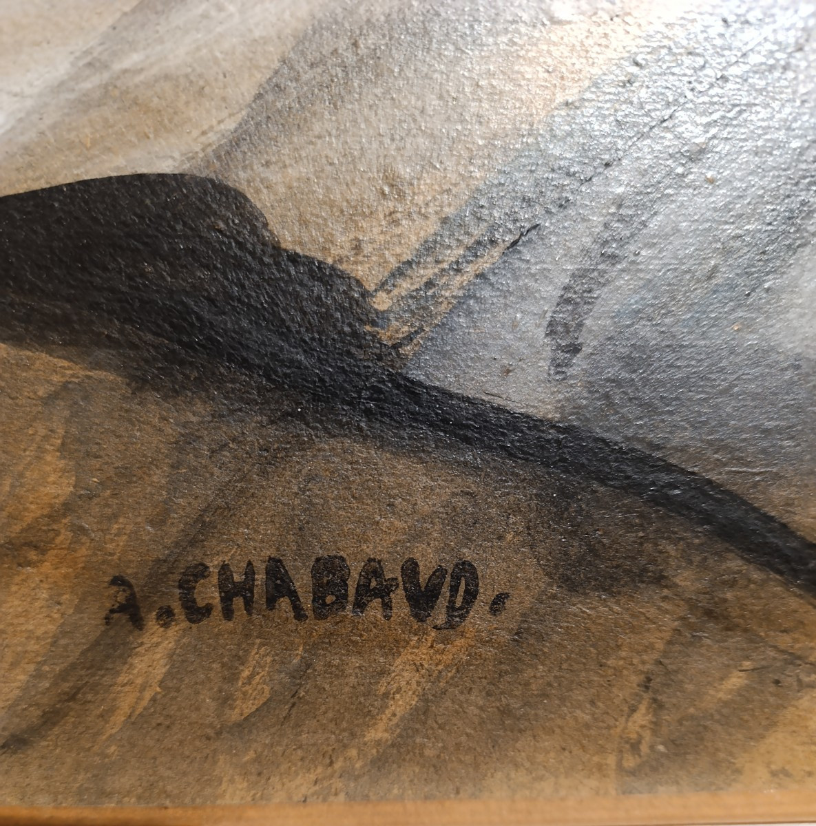 A. Chabaud (1882-1955), Les marches de la maison, huile sur carton signée, encadrée, certificat-photo-2