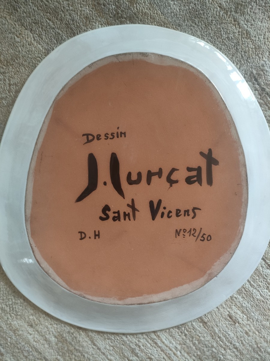 Jean Lurçat (1888-1966), Grand plat En Céramique Au Décor De sirene, Sant Vicens, Années 50-photo-2