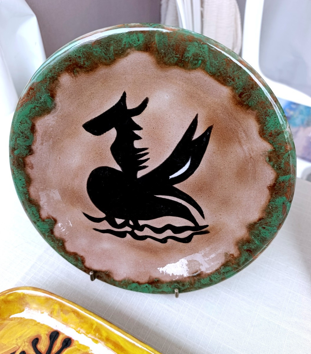 Jean Lurçat (1888-1966), Assiette En Céramique Au Décor d'animal, Sant Vicens, Années 50-photo-3