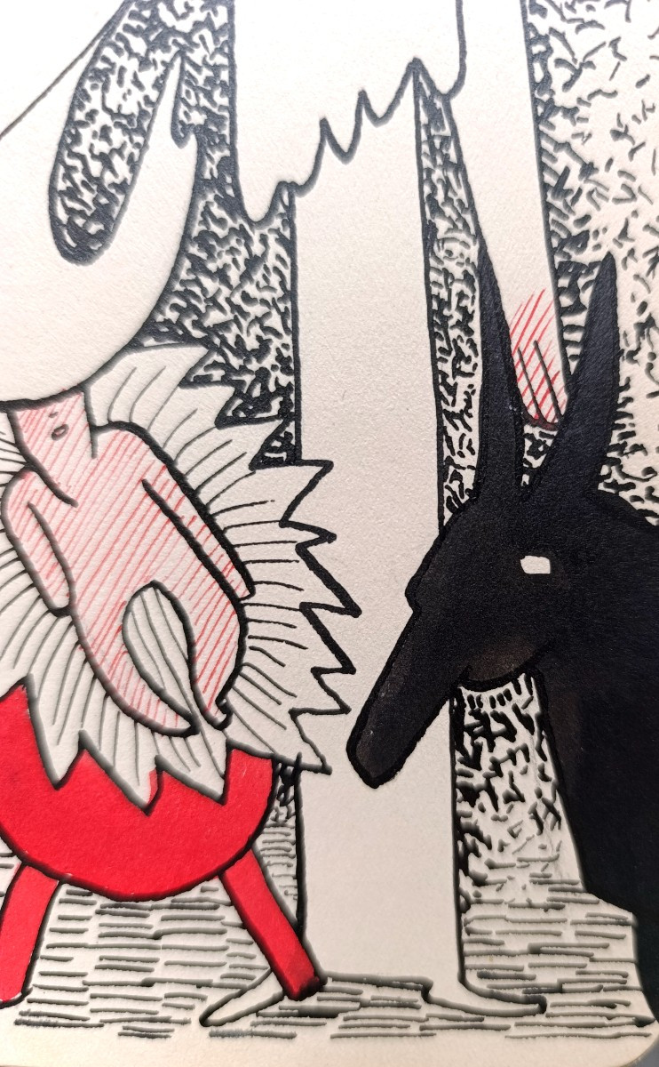 Raphael Arnal (1906-1963), la creche, Encres Sur Papier Signée, 1932, Encadrée-photo-1