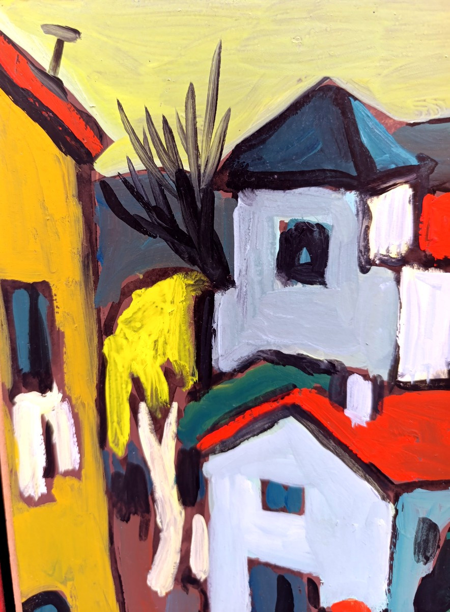 Henri Autran (1926-2007), The Provençal Village, Oil On Panel, Signed, Framed-photo-2