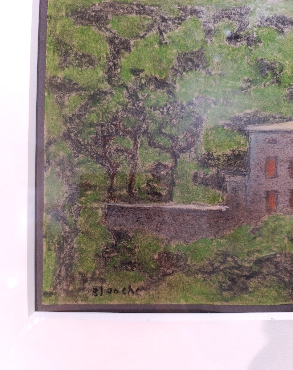 Jean-pierre Blanche (1927-2022), Chateau De Vauvenargues, Pastel On Paper, Signed, Framed-photo-2