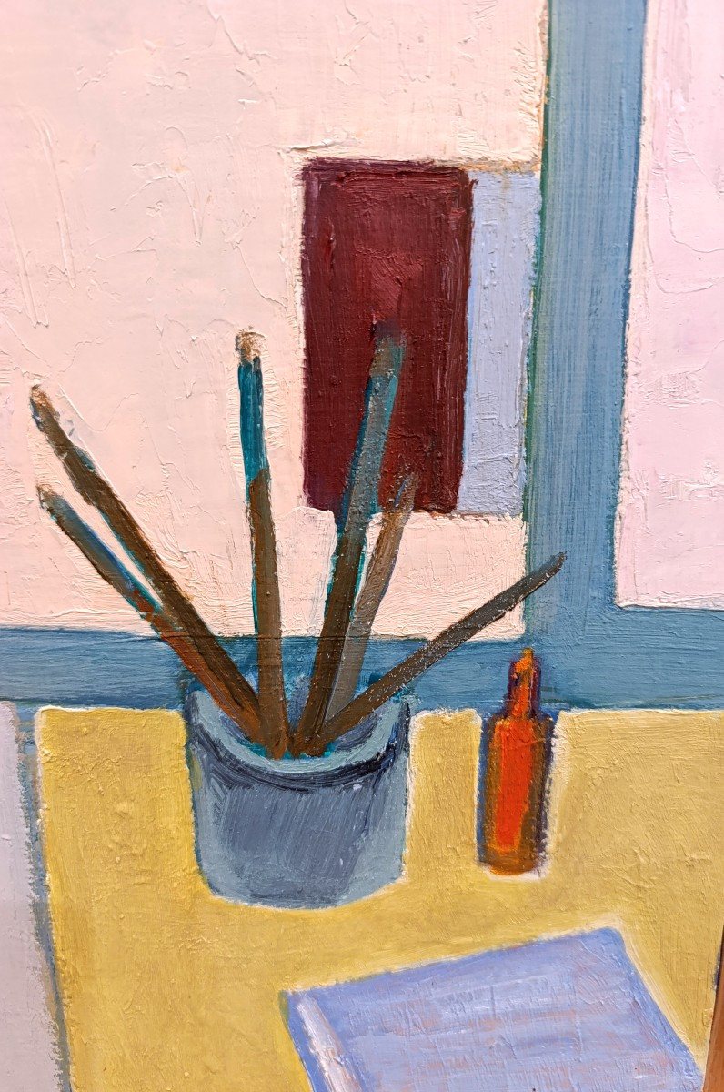 Jean-pierre Blanche (1927-2022), Window On Studio , Oil On Pannel, Signed With Frame-photo-2