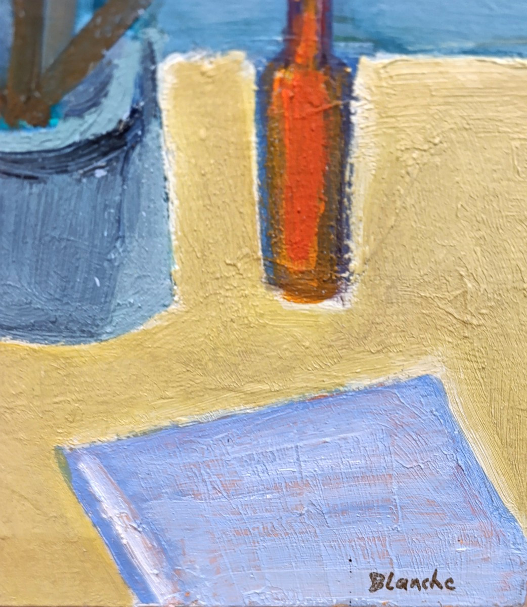 Jean-pierre Blanche (1927-2022), Window On Studio , Oil On Pannel, Signed With Frame-photo-3