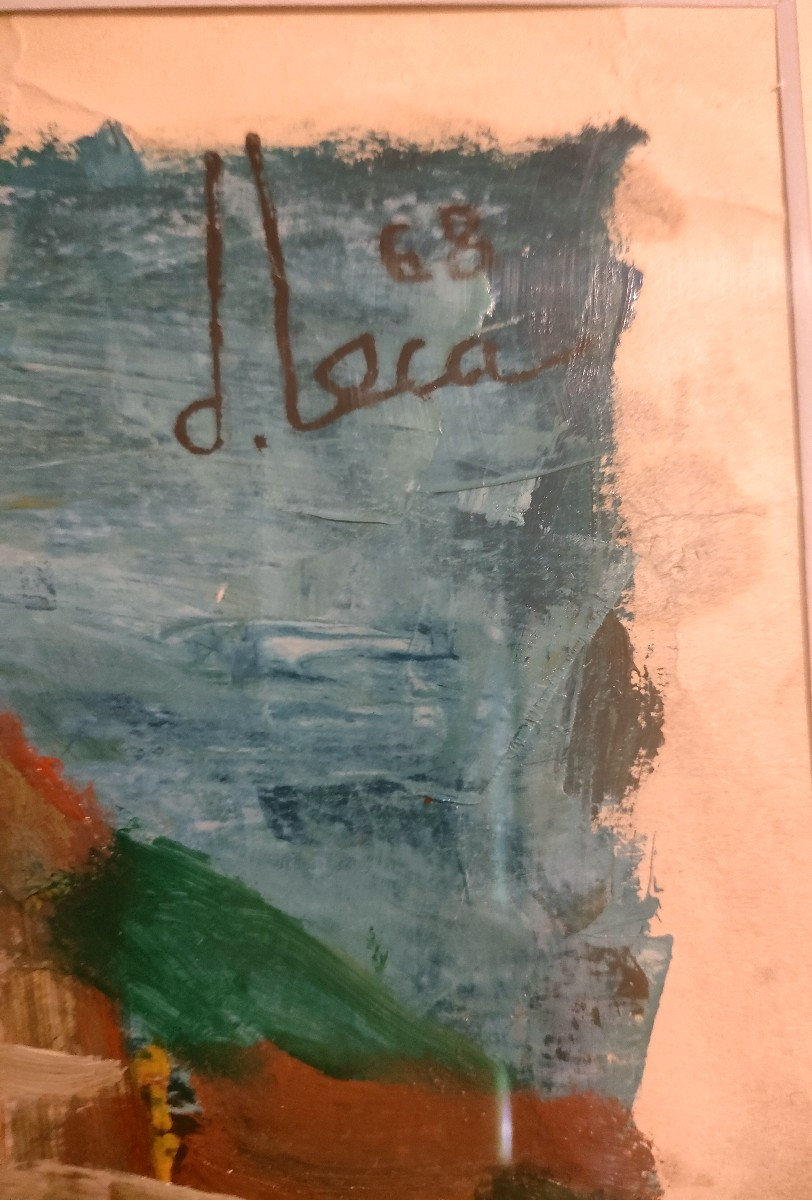 D. Leca (xxème), Le Berger Et Son Troupeau, Huile Sur Papier, Signée, Datée 68-photo-2