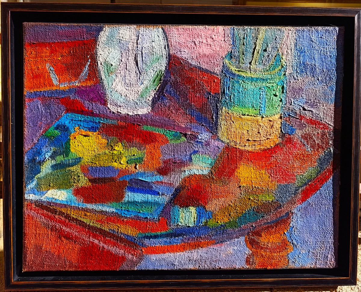 Pierre Ambrogiani (1907-1985), The Painter's Palette, Oil On Canvas, Signed, Certificate-photo-2