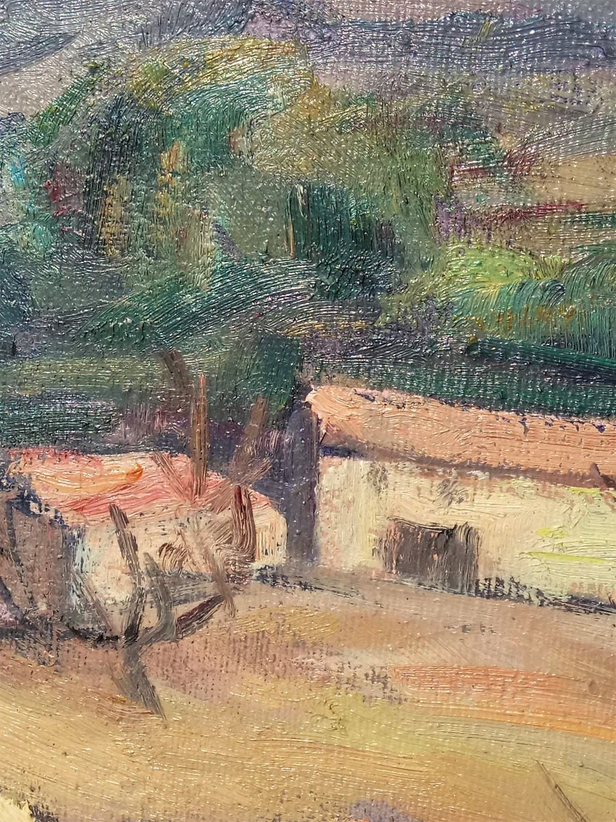 A. Sieyes (1914-1999), l'Amandier En Provence, Huile Sur Panneau Signée, Encadrée-photo-3