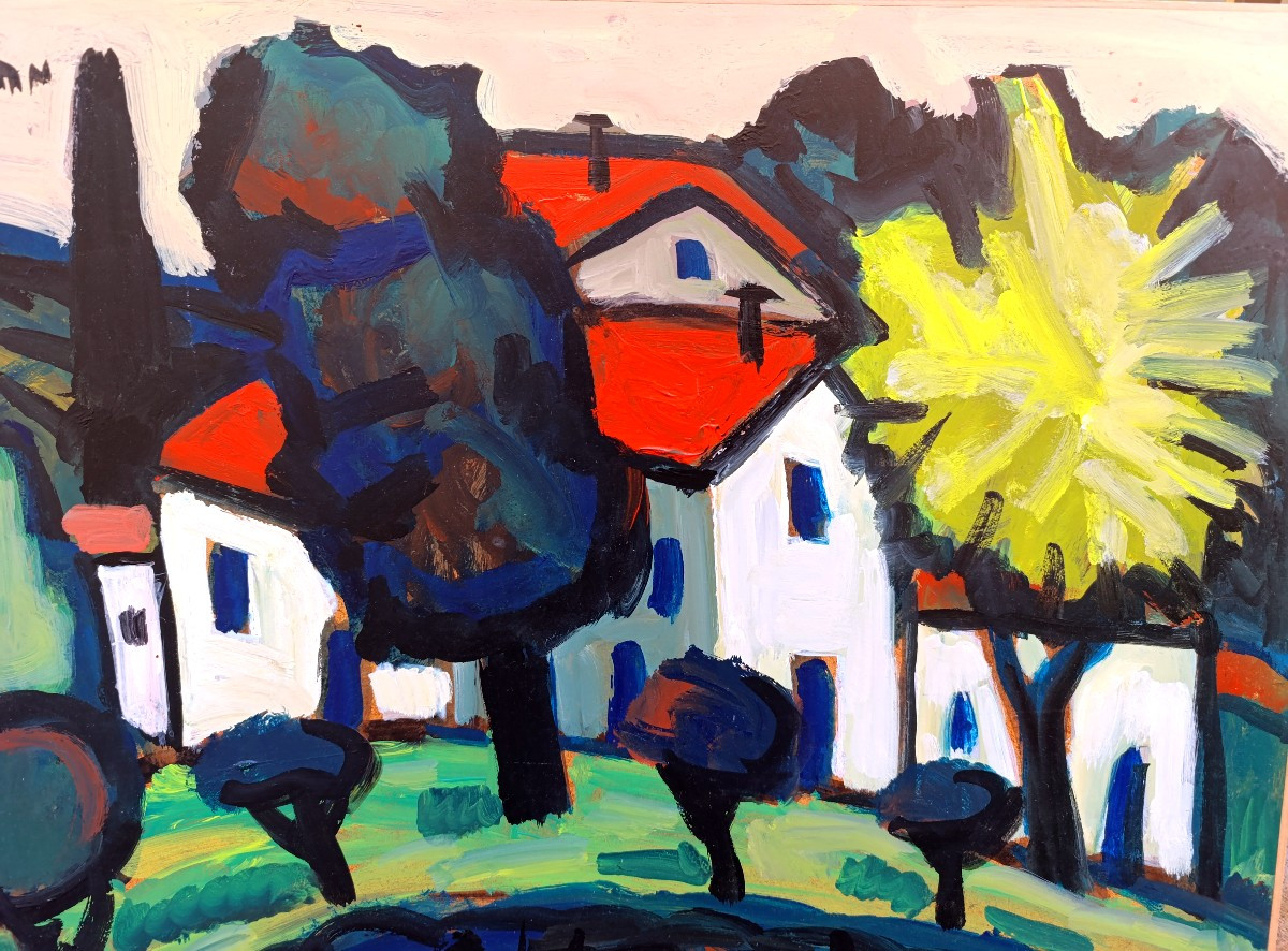 Henri Autran (1926-2007), The Farmhouse At Tourtour, Oil On Panel, Signed, Titled-photo-1