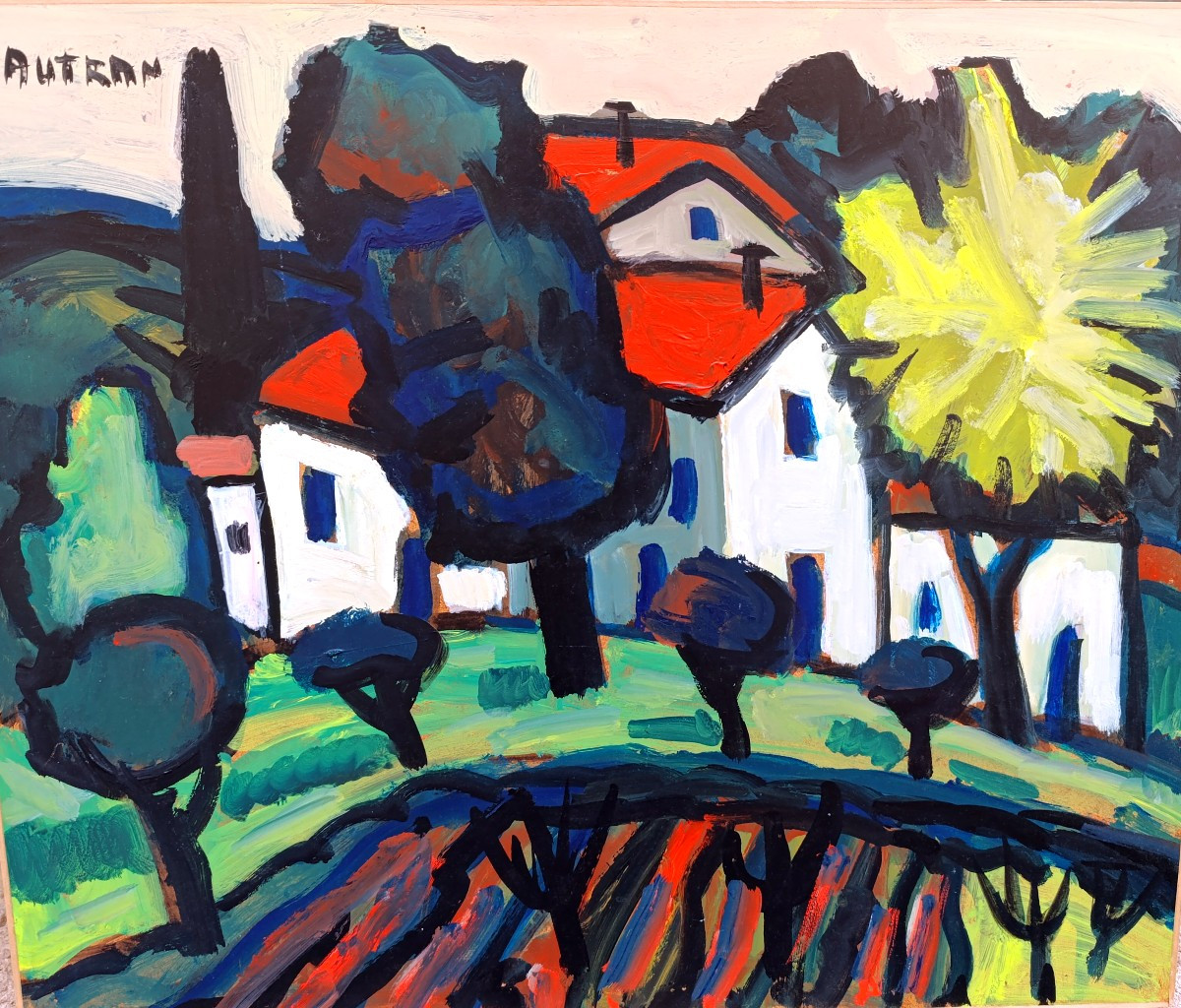 Henri Autran (1926-2007), The Farmhouse At Tourtour, Oil On Panel, Signed, Titled
