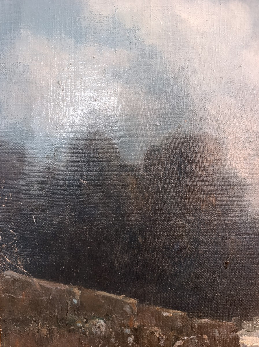 French School, 20th Century, The River In Winter, Oil On Canvas, Unsigned-photo-3