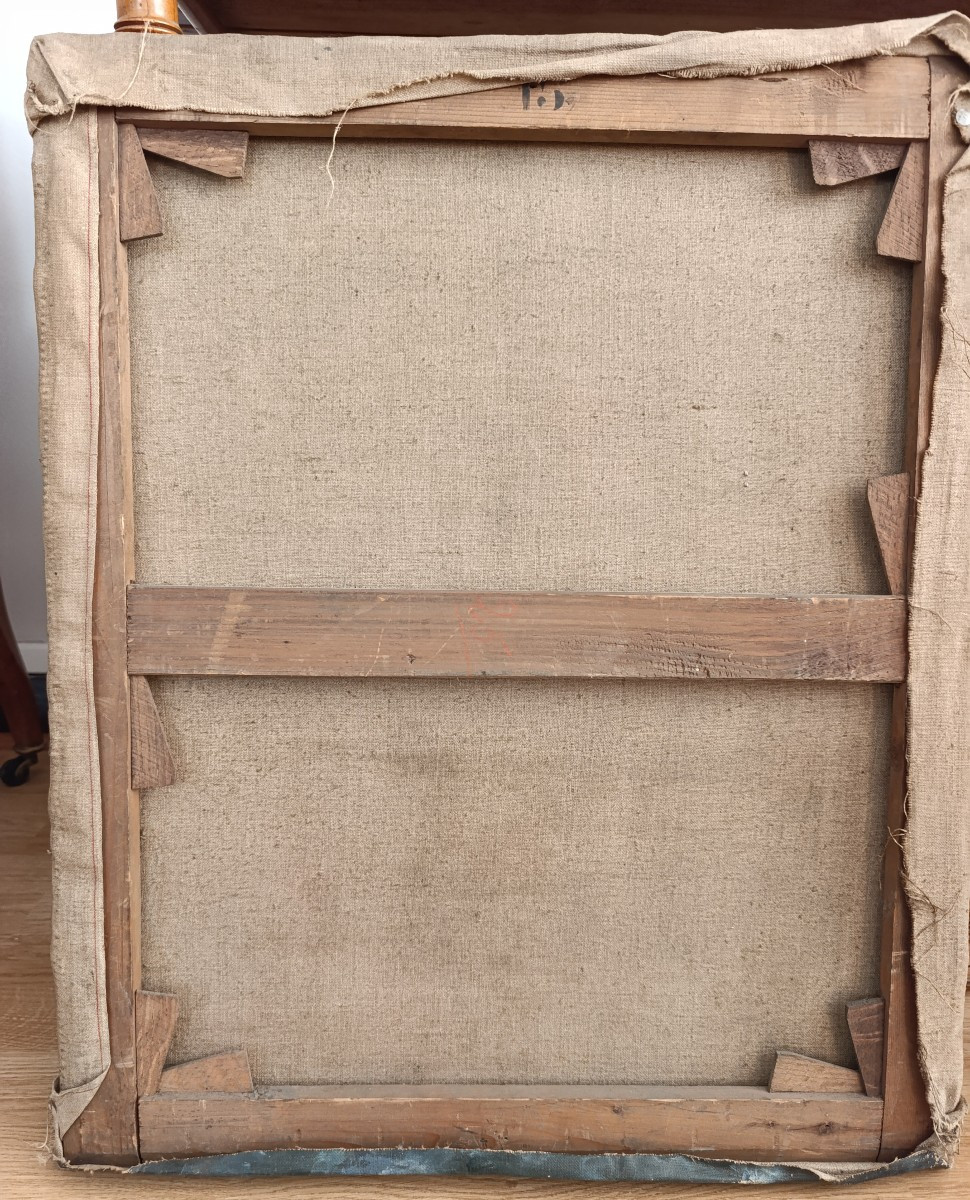 French School, 20th Century, The River In Winter, Oil On Canvas, Unsigned-photo-1