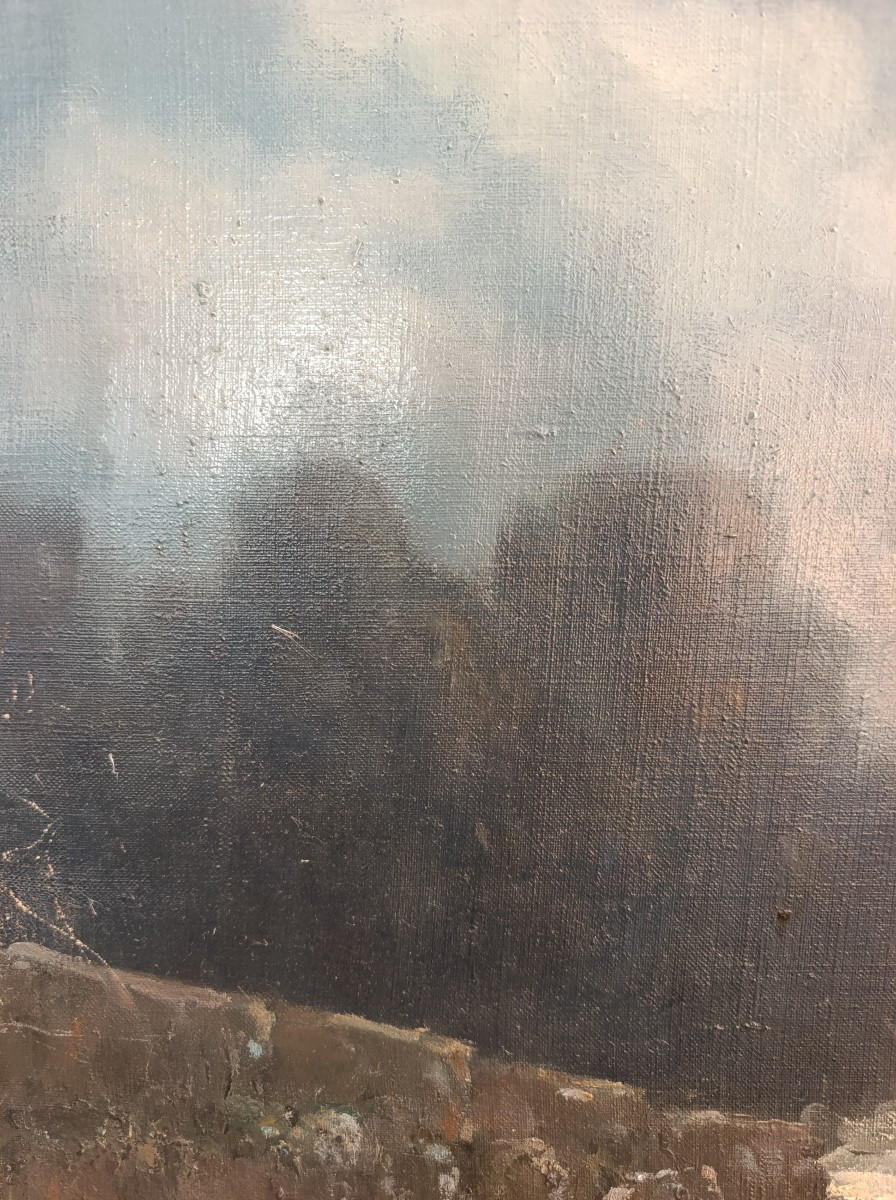 French School, 20th Century, The River In Winter, Oil On Canvas, Signed-photo-2