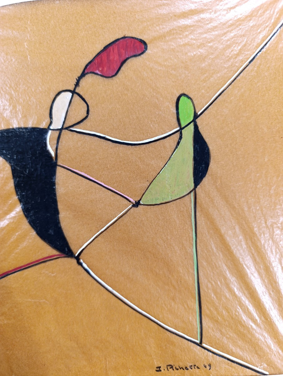 James Pichette (1920-1996), The Acrobat, Oil And Ink On Tracing Paper, Signed, Dated 1946-photo-1