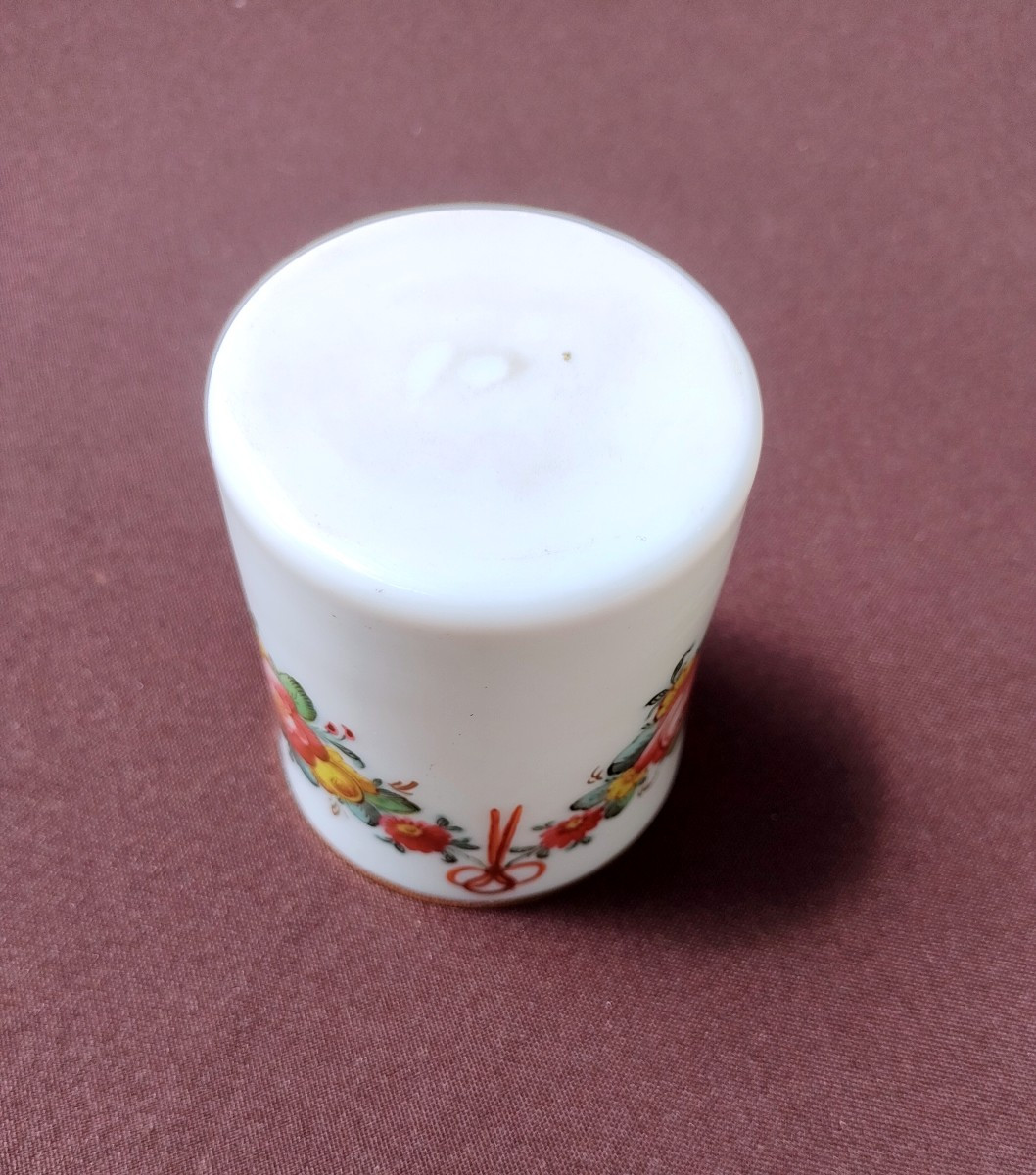 A Clear White Opaline Glass Goblet Decorated With Pansies, Charles X-photo-4