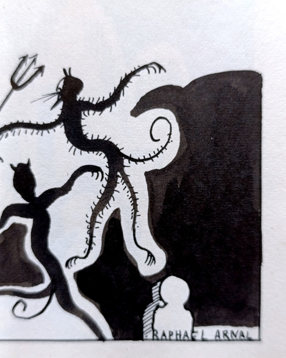 Raphael Arnal (1906-1963), Mysticisme, Encre Sur Papier, Signée, Encadrée, 1932-photo-4