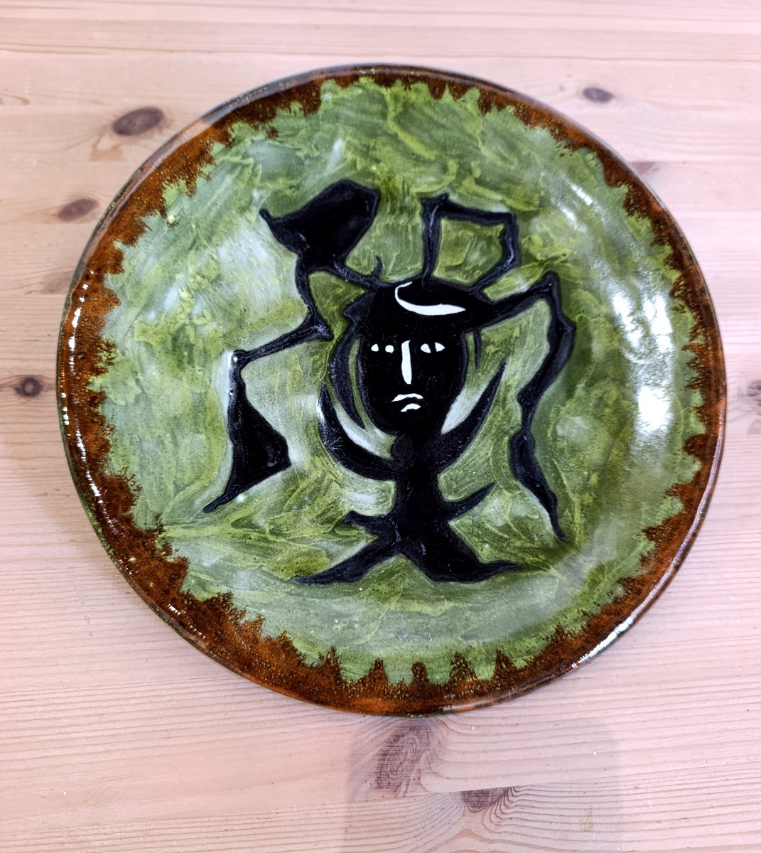 Jean Lurçat (1888-1966), Ceramic Plate, Decorated With A Head, Signed On The Back, Sant Vicens-photo-1