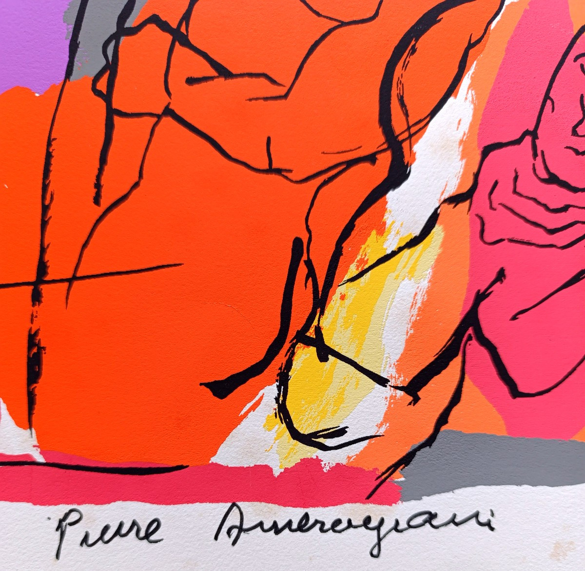 Pierre Ambrogiani (1907-1985), Les lutteurs, pochoir à la gouache, signé-photo-4