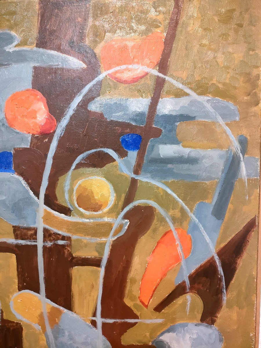 Albert Coste (1895-1985),  Abstraction libre,  Huile sur toile signé en bas à droite-photo-3