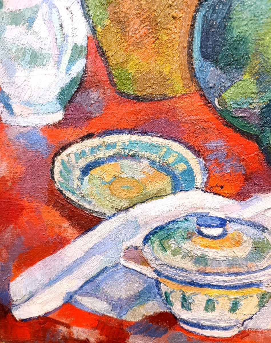 Pierre Ambrogiani (1907-1985), Grande Nature Morte Au Pichet, Oil On Canvas Signed, Framed-photo-2