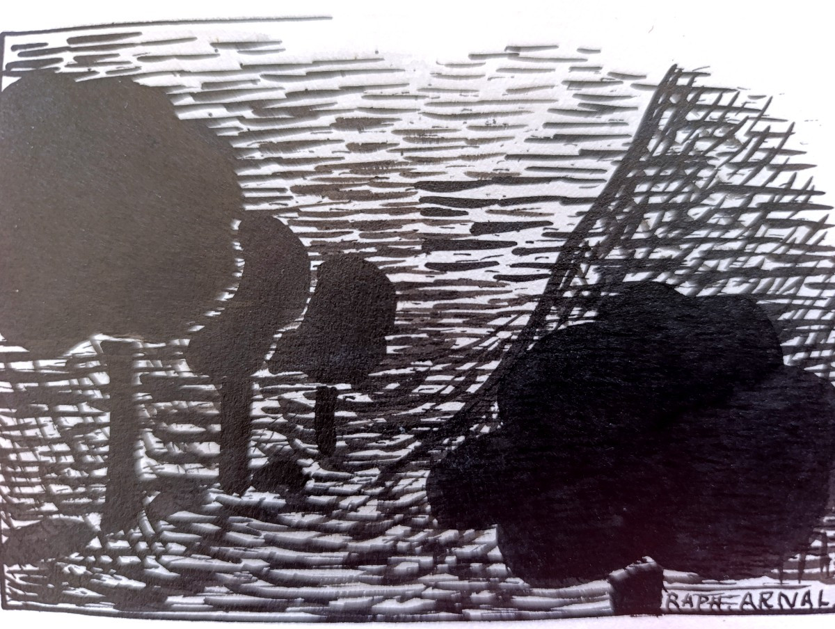 Raphael Arnal (1906-1963), Le Brouillard, Ink On Paper, Signed, Framed, 1932-photo-1