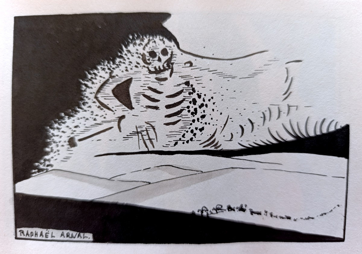 Raphael Arnal (1906-1963), Le Mirage, Ink On Paper, Signed, Framed, 1932