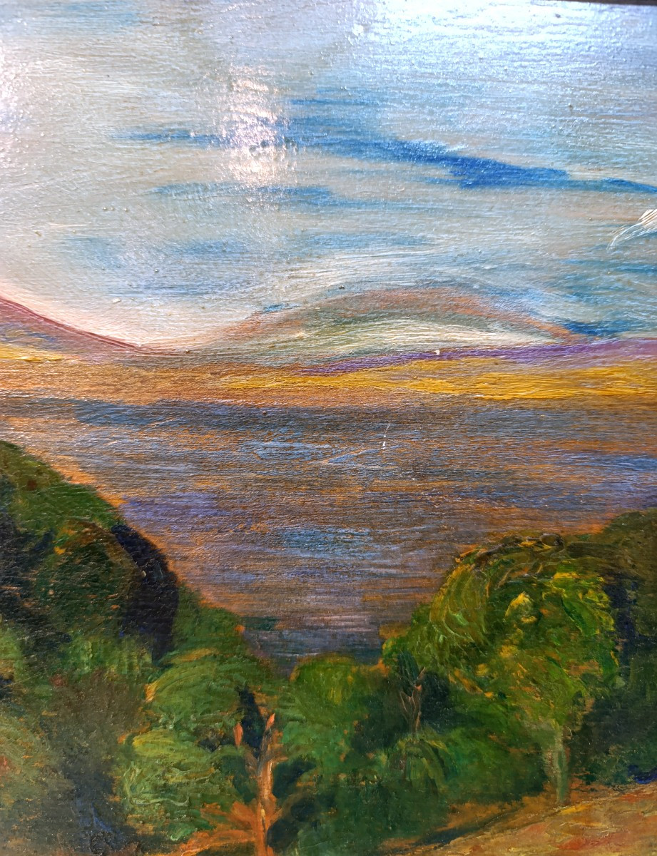 Azouaoui Mammeri (1890-1954), Paysage De Kabylie, Oil On Wood Signed, Framed-photo-3