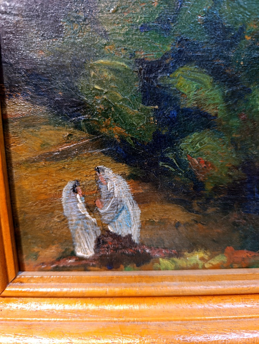 Azouaoui Mammeri (1890-1954), Paysage De Kabylie, Oil On Wood Signed, Framed-photo-4