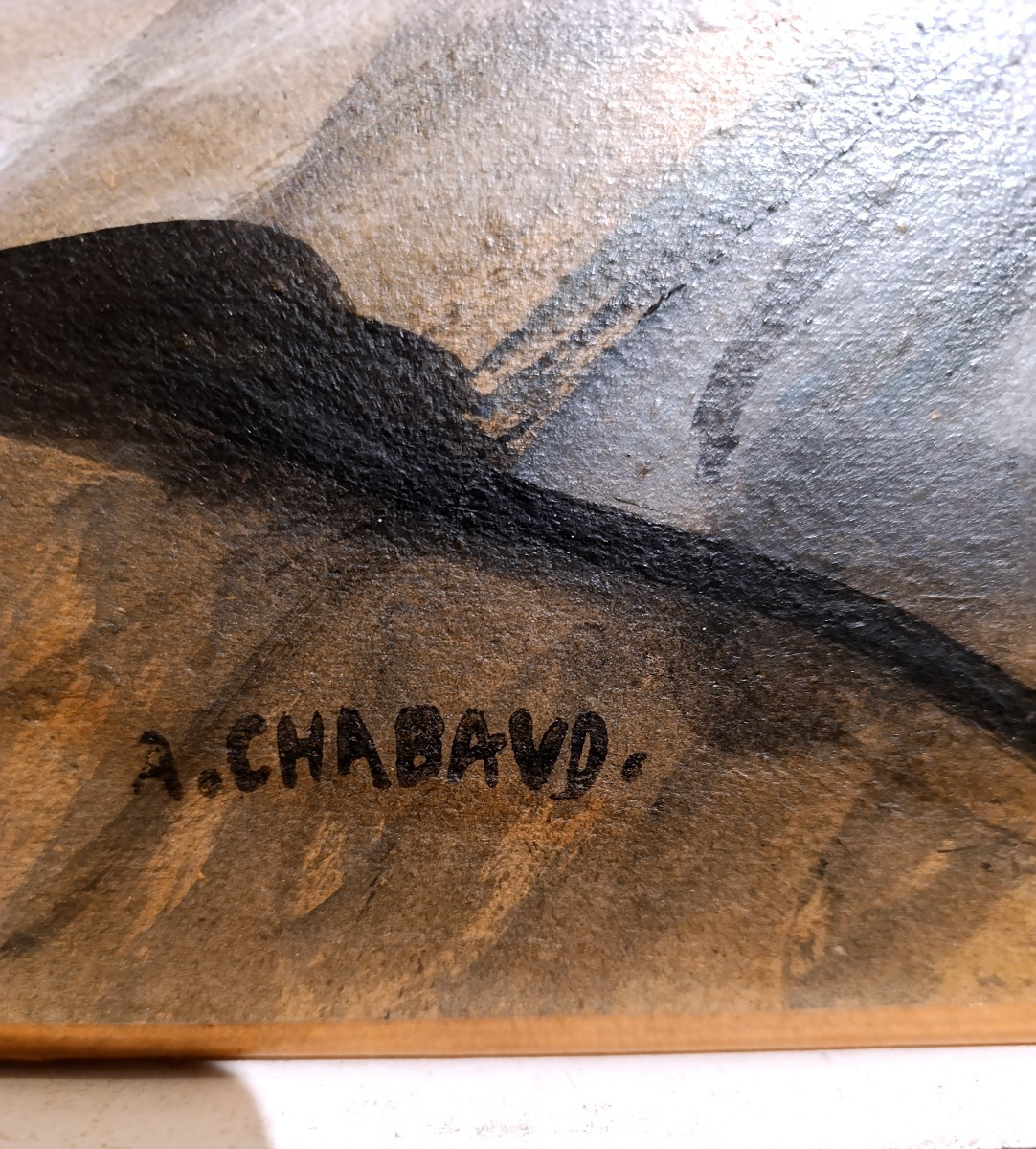 A. Chabaud (1882-1955), La route des Alpilles, huile sur carton signée, encadrée -photo-2