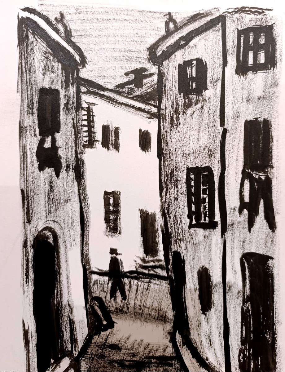 Henri Autran (1926-2007), Balade Au Village, Ink And Felt Pen On Paper, Signed-photo-4