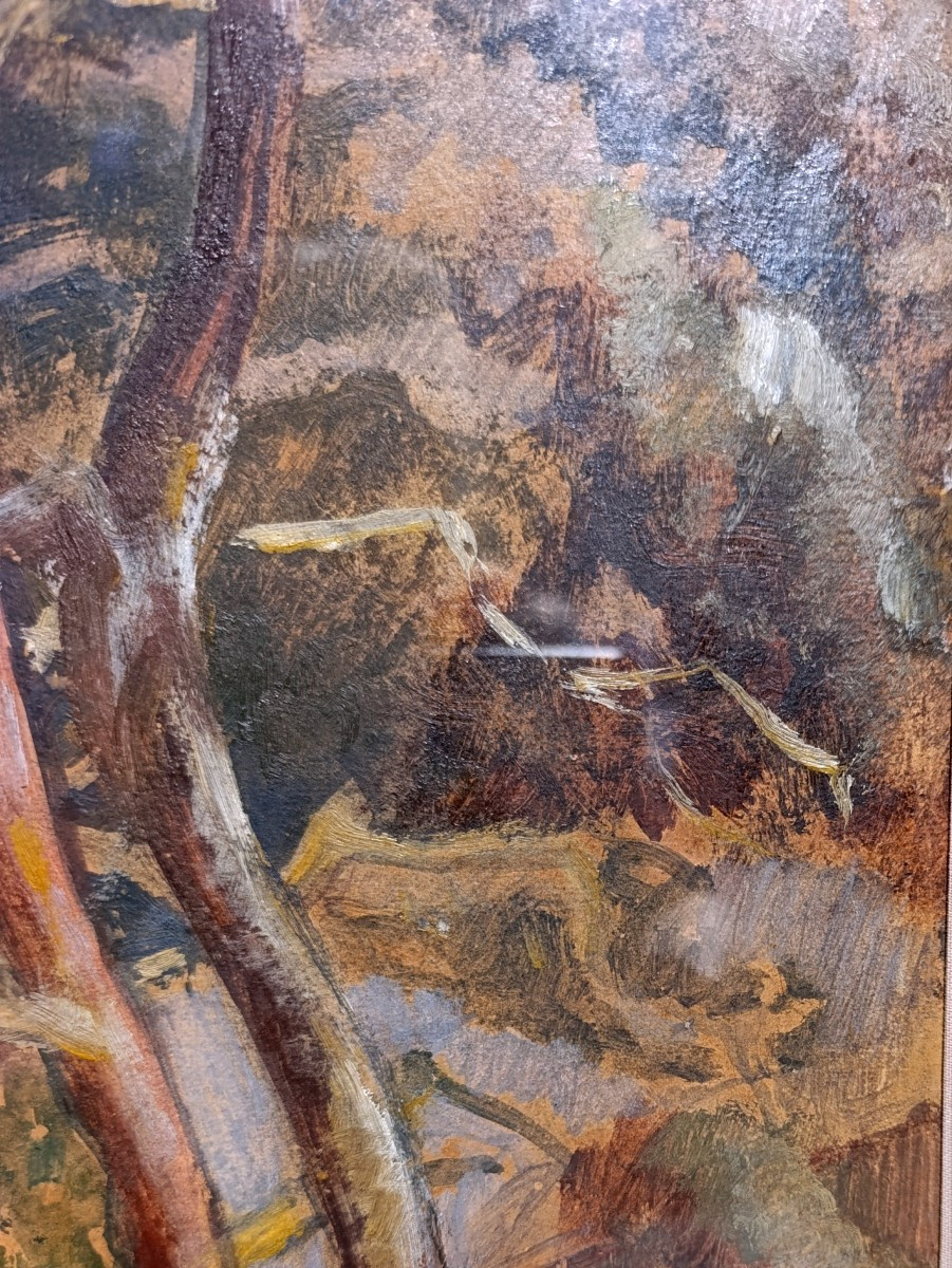 Marcel Arnaud (1877-1956), La Forêt, Oil On Cardboard, Signed, Framed-photo-2
