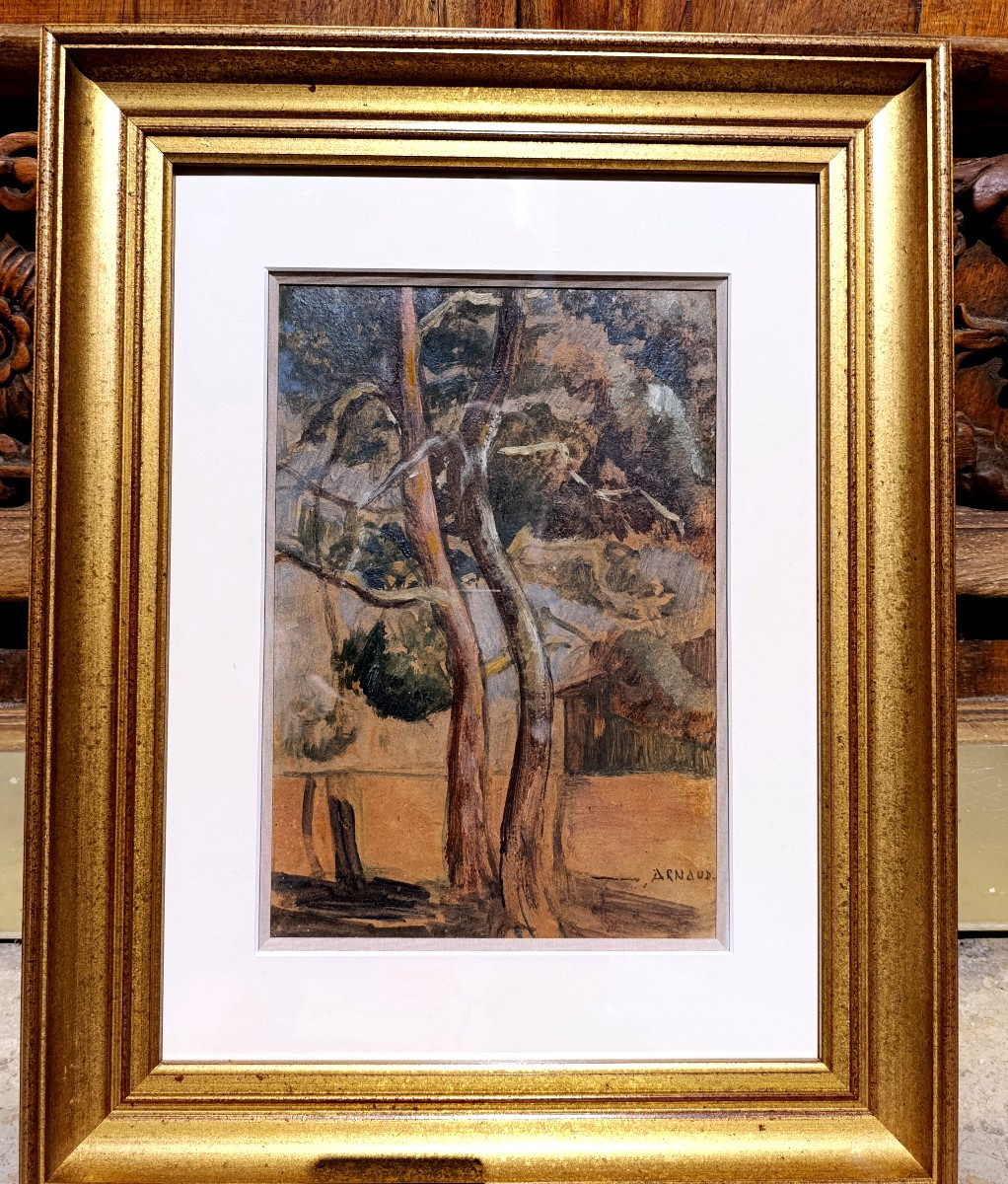Marcel Arnaud (1877-1956), La Forêt, Oil On Cardboard, Signed, Framed-photo-2
