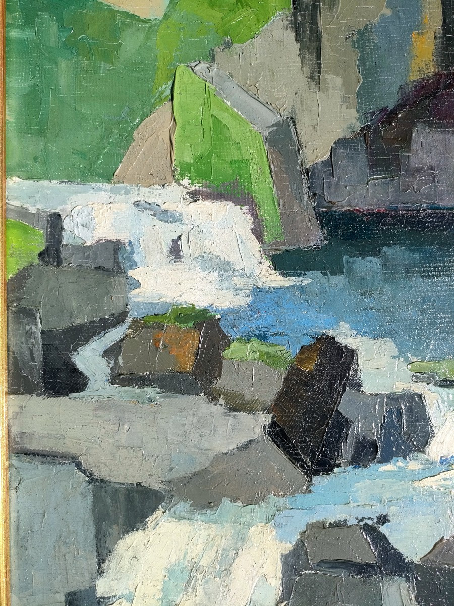 Henri WAQUIER (1907), La rivière Langevin, huile sur toile signée, cadre-photo-3