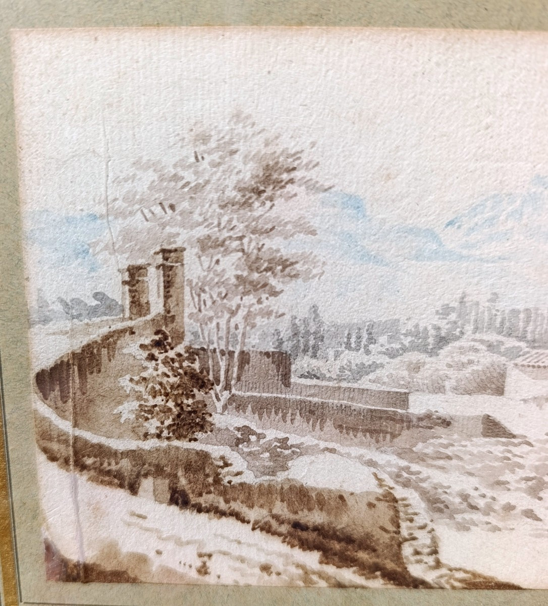 F. Marius Granet (1775-1949), Attribué, Les collines près de Toulon, lavis d'encre et aquarelle-photo-3