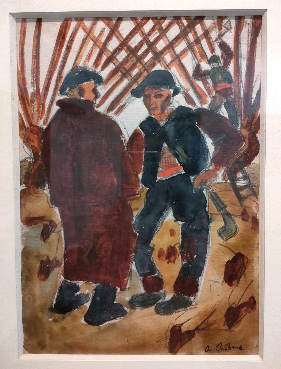 A. Chabaud (1882-1955), Les Paysans, Gouache On Paper, Signed, Framed