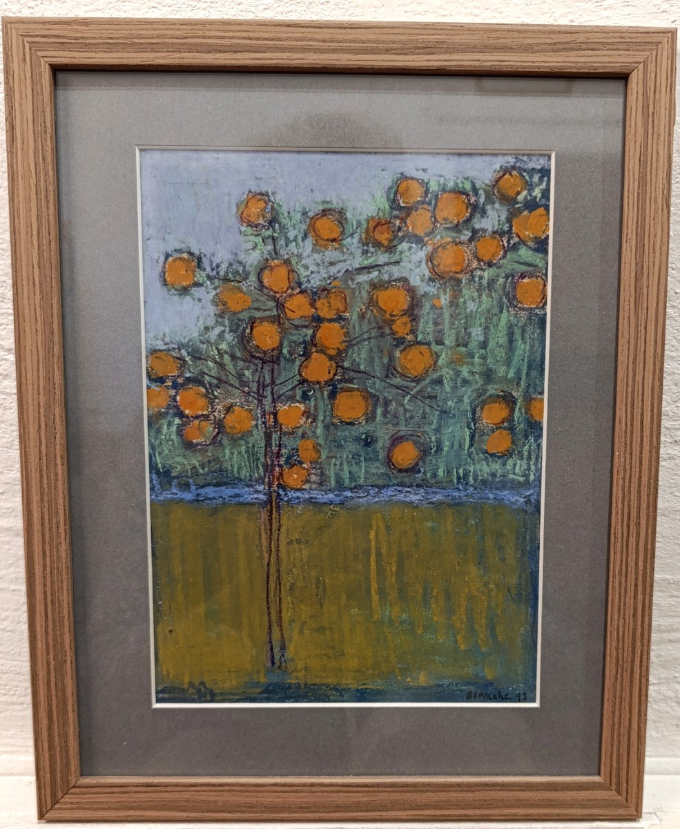 Jean-Pierre BLANCHE (1927-), Le plaqueminier, Pastel sur papier, signé, encadré-photo-2
