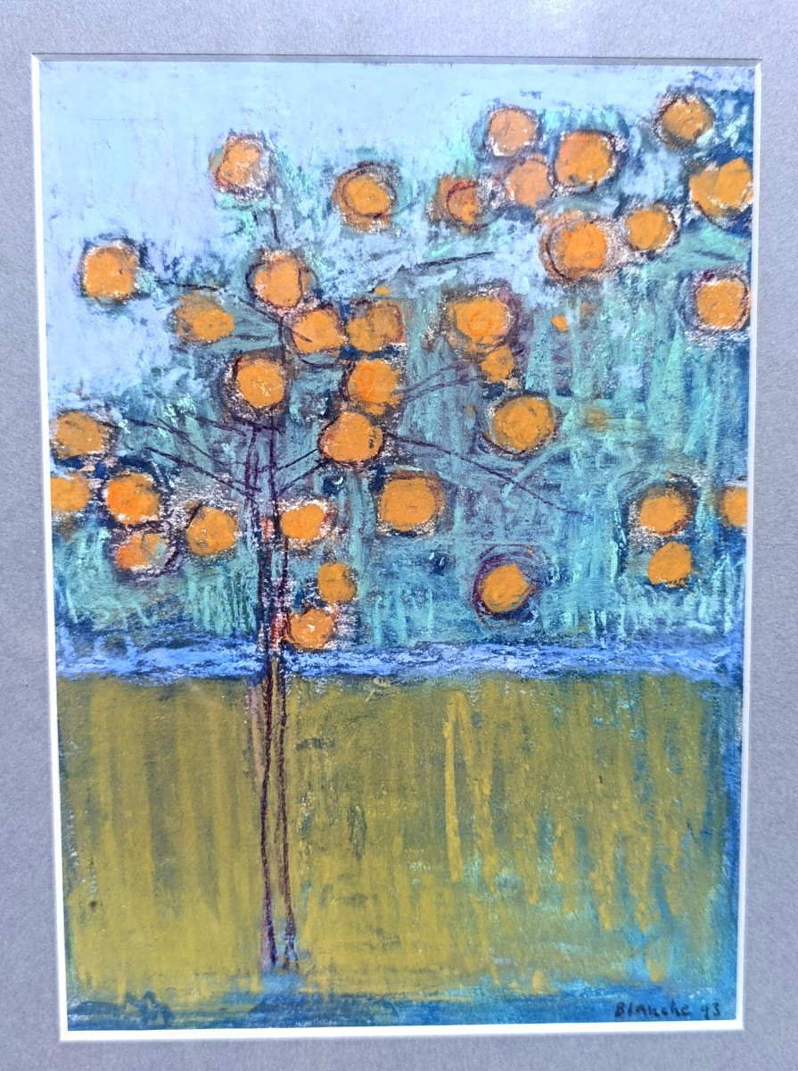 Jean-Pierre BLANCHE (1927-), Le plaqueminier, Pastel sur papier, signé, encadré