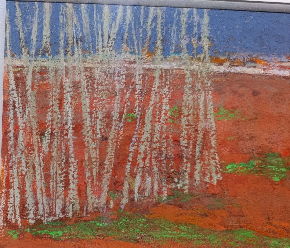 Jean-Pierre BLANCHE (1927-), Les grandes herbes, pastel sur papier, signée à droite, encadré-photo-2