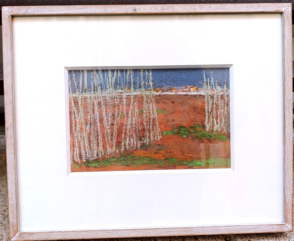 Jean-Pierre BLANCHE (1927-), Les grandes herbes, pastel sur papier, signée à droite, encadré-photo-2
